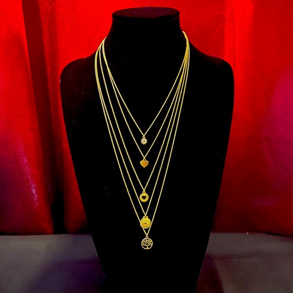 Multi-tiered Tree of Life Charm Necklace - Picture 3 of 7